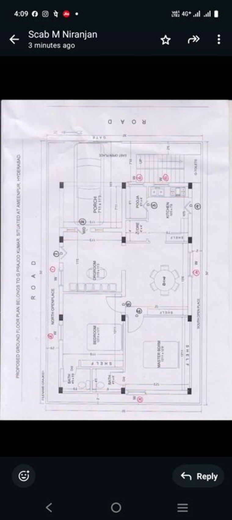Floor Plan, ameenpur 2 Bedroom 165 Sq.Yd. Independent House In Ameenpur Hyderabad 9960308