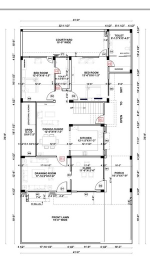 Floor Plan in 6+ BHK Independent House at Vrindavan Yojna – for Sale
