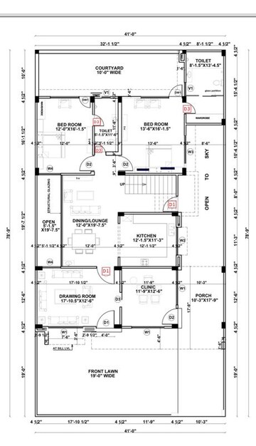 Floor Plan in 6+ BHK Independent House at Vrindavan Yojna – for Sale
