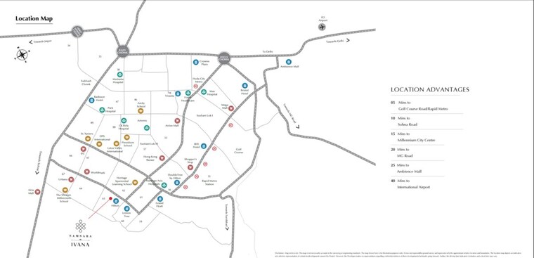 Map Location, adani-samsara-ivana 4 Bedroom 351 Sq.Ft. Apartment In Sector 63 Gurgaon 9932213