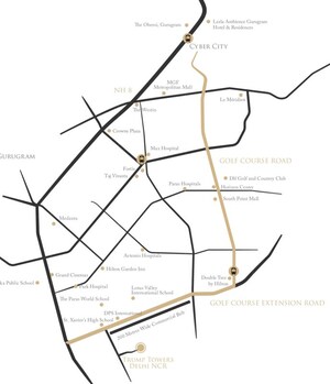 3 BHK Apartment – Map Location View at M3M Trump Tower, Sector 65 - for Sale