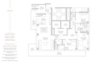 Floor Plan in 3 BHK Apartment at M3M Trump Tower, Sector 65 – for Sale