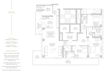 Floor Plan in 3 BHK Apartment at M3M Trump Tower, Sector 65 – for Sale