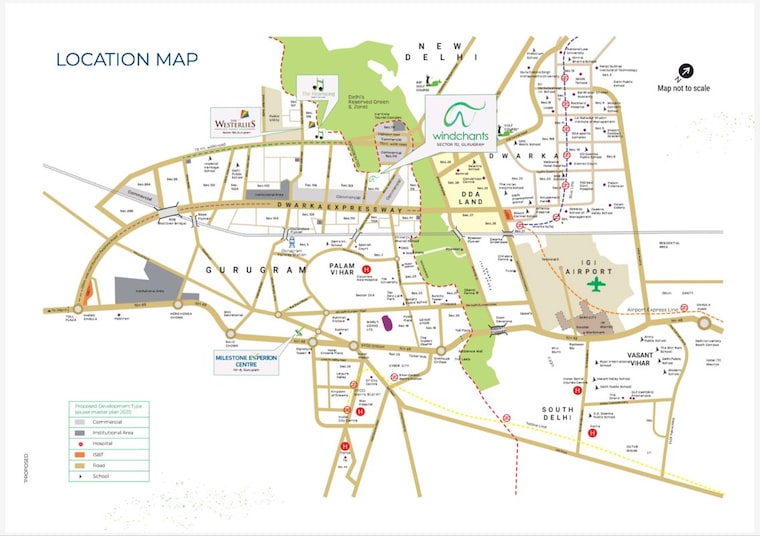 Map Location, experion-windchants 4 Bedroom 2350 Sq.Ft. Apartment In Sector 112 Gurgaon 9912249