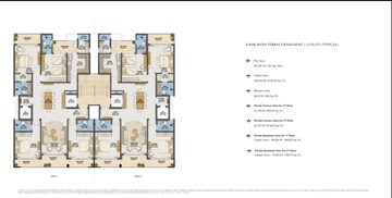 Floor Plan in 4 BHK Apartment at Adani Samsara Ivana, Sector 63 – for Sale