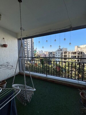 Balcony in 3 BHK Apartment at Ramky Towers, Gachibowli – for Sale