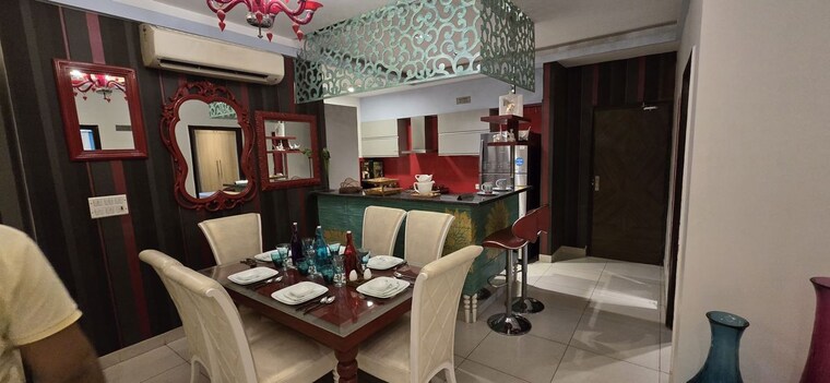 Dining area, rise-organic-homes 4 Bedroom 2415 Sq.Ft. Apartment In Mahurali Ghaziabad 9962824