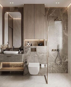 Bathroom in 4 BHK Builder Floor at Shalimar Bagh – for Sale