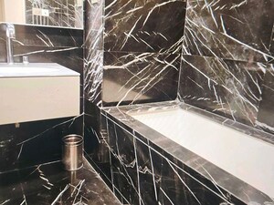 Bathroom in 3 BHK Apartment at Lodha World Crest, Worli – for Rent