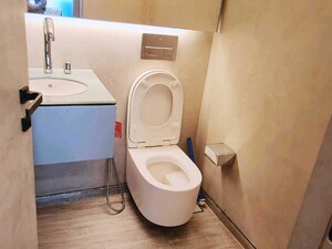 Washroom in 3 BHK Apartment at Lodha World Crest, Worli – for Rent
