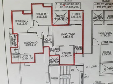 Floor Plan in 3 BHK Apartment at Vilas Javdekar Yashwin, Hinjewadi Phase 2 – for Sale