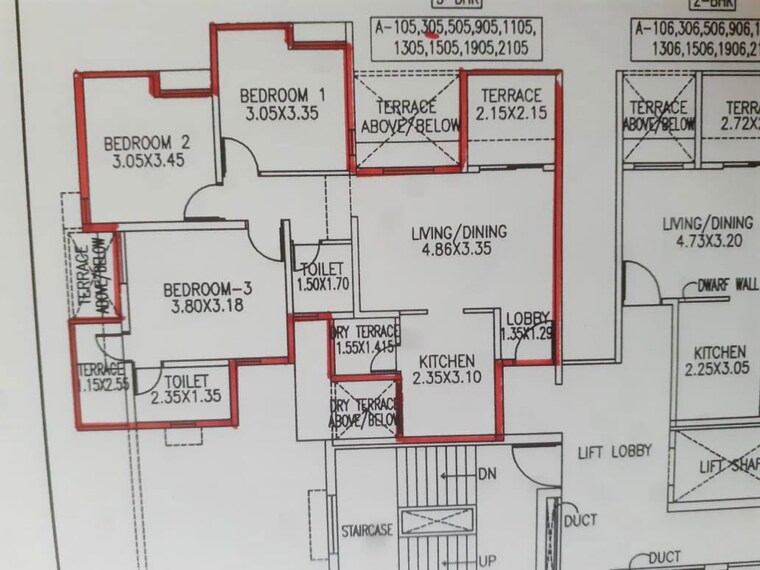 Floor Plan, vilas-javdekar-yashwin 3 Bedroom 970 Sq.Ft. Apartment In Hinjewadi Phase 2 Pune 9963456