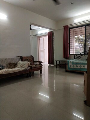 Living Room in 3 BHK Apartment at Nisarg Akash, Pimple Nilakh – for Rent