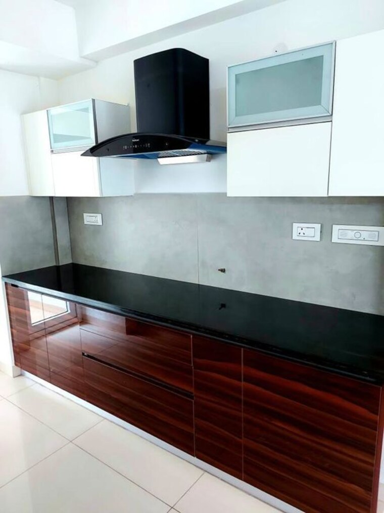 Kitchen, hermitage-centralis 3 Bedroom 1700 Sq.Ft. Apartment In Vip Road Zirakpur 9963585
