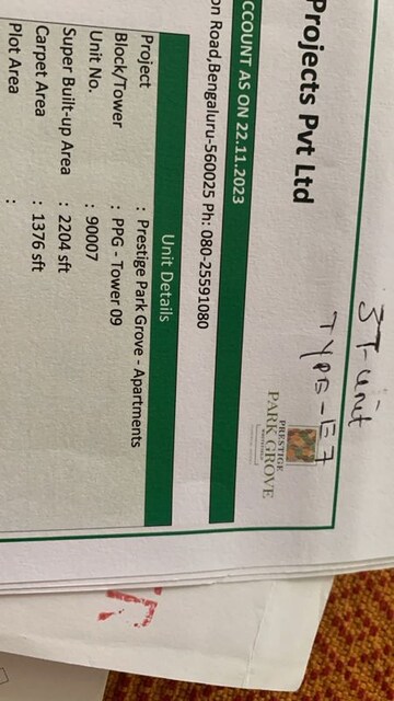 4 BHK Apartment – Map Location View at Prestige Park Grove, Whitefield - for Sale