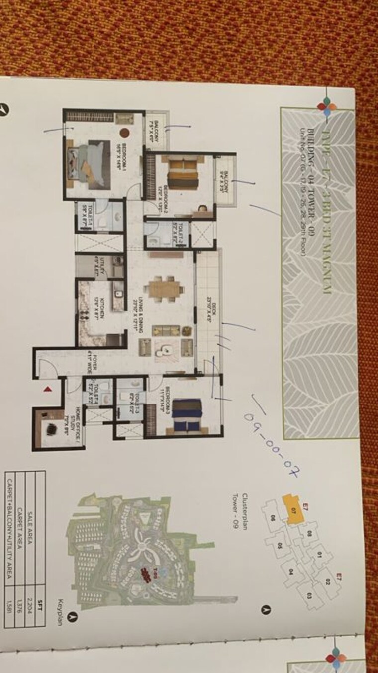 Floor Plan, prestige-park-grove 4 Bedroom 2204 Sq.Ft. Apartment In Whitefield Bangalore 9963564
