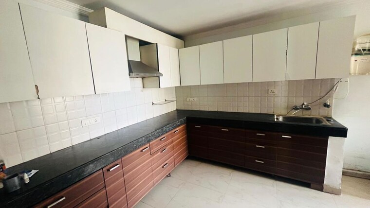 Kitchen, maxxus-elanza 3 Bedroom 1100 Sq.Ft. Apartment In International Airport Road Zirakpur 9964004