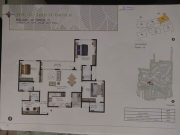 Floor Plan in 3.5 BHK Apartment at Prestige Park Grove, Whitefield – for Sale