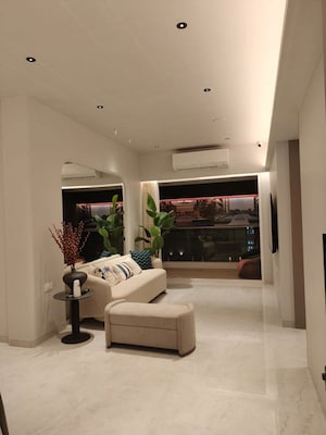 Living Room in 4 BHK Apartment at Adani Ten BKC, Bandra East – for Rent