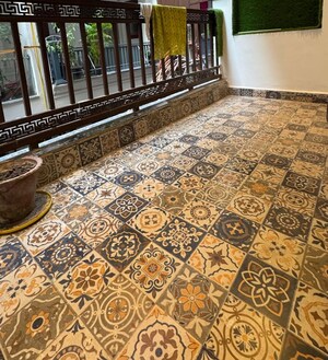 Balcony in 2 BHK Builder Floor at Palm Residency Chhatarpur, Rajpur Khurd Extension – for Rent