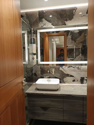 Bathroom in 3 BHK Builder Floor at Panchsheel Enclave – for Rent