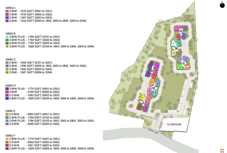 Master Plan, bricks-and-milestones-solcrest 2 Bedroom 1241 Sq.Ft. Apartment In Hennur Road Bangalore 9970014