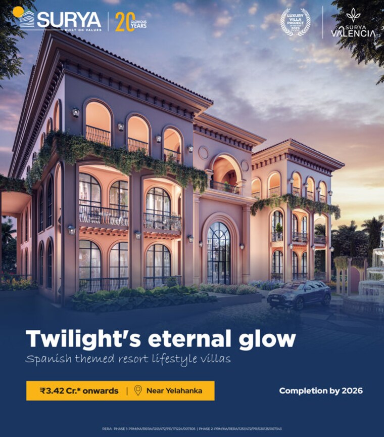 Exterior View, surya-valencia 4 Bedroom 3121 Sq.Ft. Villa In Sreeramanahalli Bangalore 9970828