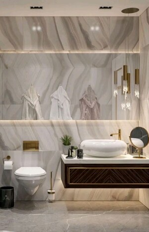 Bathroom in 3 BHK Apartment at Uchdpl Eden, Wave City – for Sale