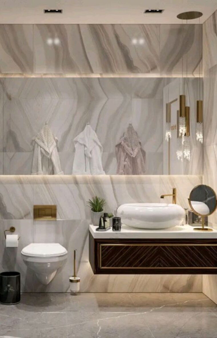 Bathroom, uchdpl-eden 3 Bedroom 1750 Sq.Ft. Apartment In Wave City Ghaziabad 9971776