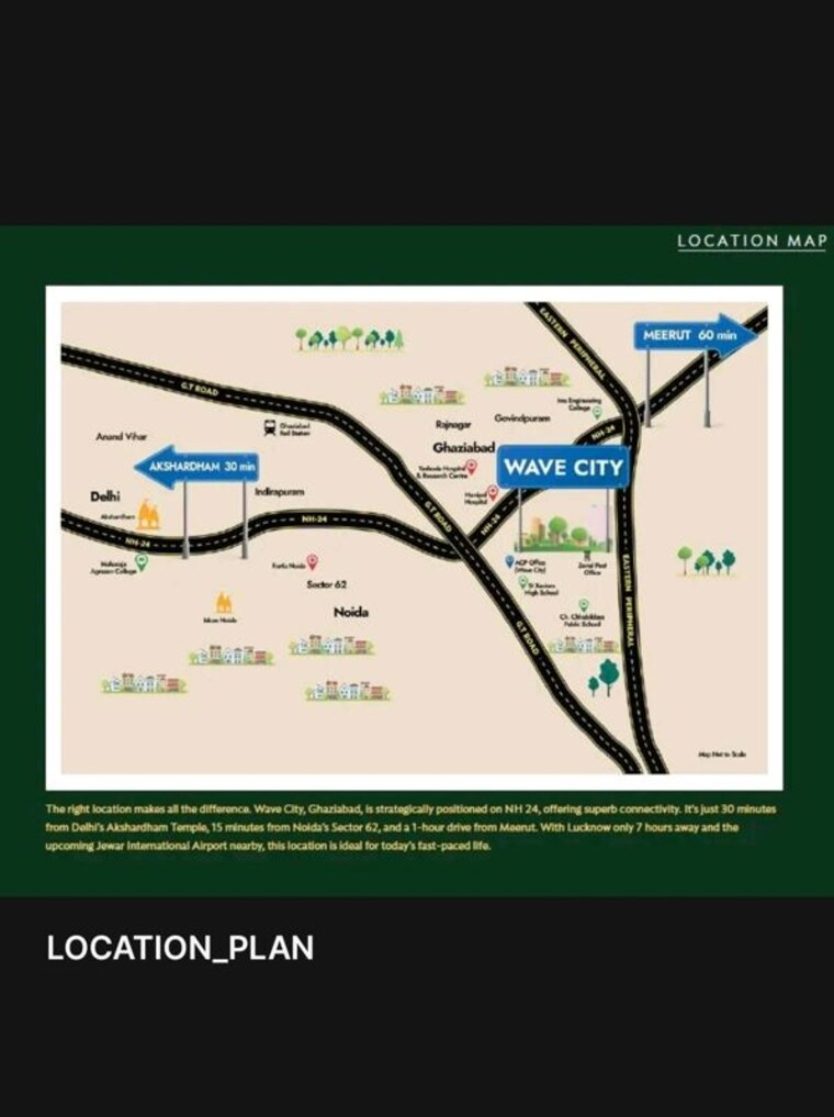 Map Location, uchdpl-eden 3 Bedroom 1750 Sq.Ft. Apartment In Wave City Ghaziabad 9971776