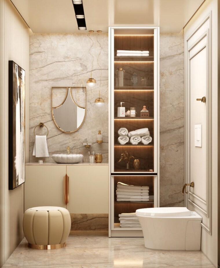 Bathroom, saraswati vihar 4 Bedroom 2500 Sq.Ft. Builder Floor In Saraswati Vihar Delhi 9971779