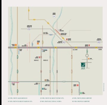 3 BHK Apartment – Map Location View at Jade County, Wave City - for Sale