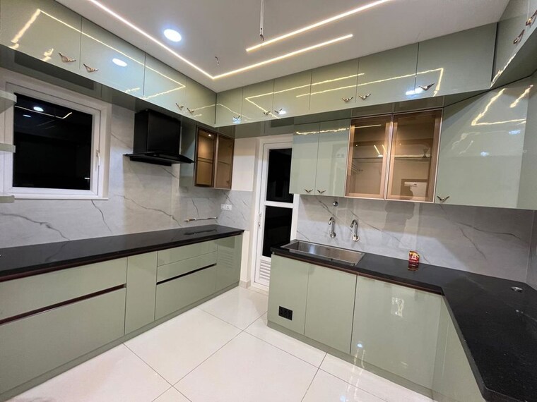 Kitchen, accurate-wind-chimes 3 Bedroom 1700 Sq.Ft. Apartment In Gachibowli Hyderabad 9971863