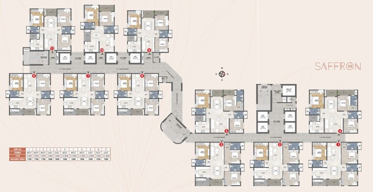 Floor Plan, namishree-saffron-elite 3 Bedroom 1800 Sq.Ft. Apartment In Nallagandla Hyderabad 9971859