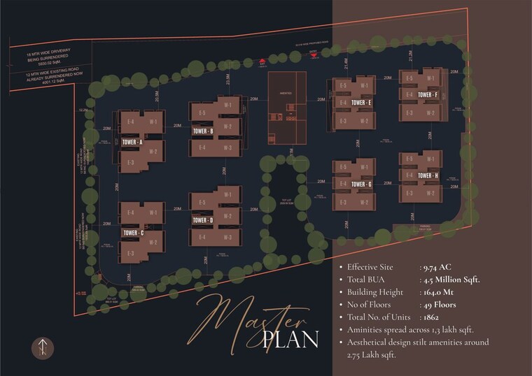 Master Plan, namishree-vrindavan 3 Bedroom 2190 Sq.Ft. Apartment In Kondapur Hyderabad 9971851