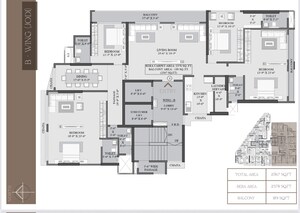 Floor Plan in 5 BHK Apartment at Shree Suraj Park Grandeur, Vile Parle West – for Sale