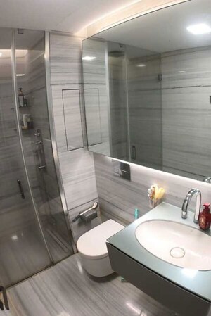 Washroom in 4 BHK Apartment at Lodha World Crest, Worli – for Rent