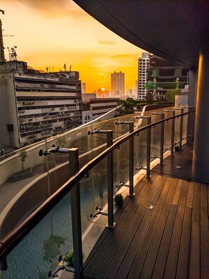 Balcony in 4 BHK Apartment at Lodha World Crest, Worli – for Rent