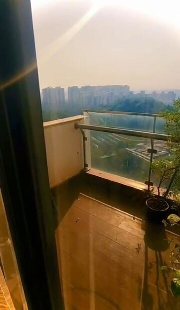 Balcony in 3 BHK Apartment at Shapoorji Pallonji Vicinia, Powai – for Rent