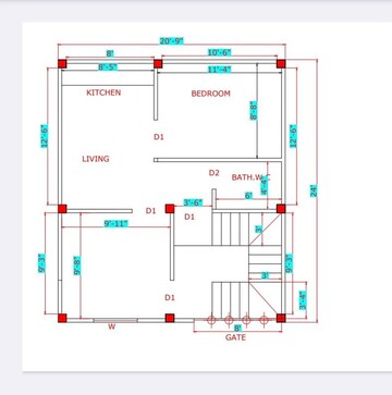 Floor Plan in 2 BHK Independent House at Raebareli Road – for Sale