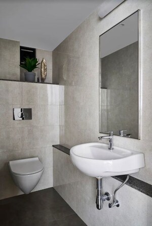 Bathroom in 3 BHK Apartment at Satyam CHS Malad East, Malad East – for Rent