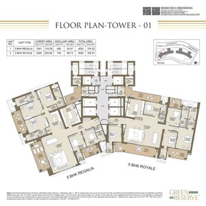 Floor Plan in 3 BHK Apartment at LnT Green Reserve, Sector 128 – for Sale