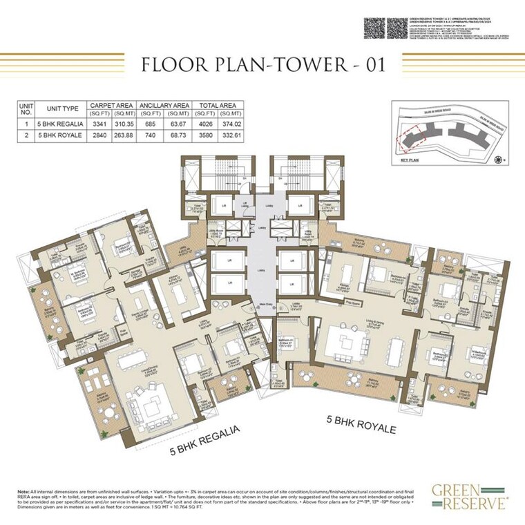 Floor Plan, lnt-green-reserve 3 Bedroom 2846 Sq.Ft. Apartment In Sector 128 Noida 9977454