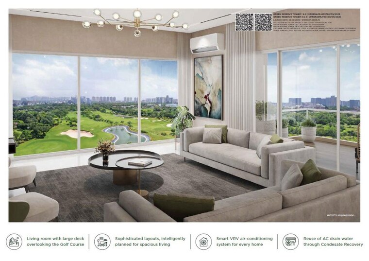 Living Room, lnt-green-reserve 3 Bedroom 2846 Sq.Ft. Apartment In Sector 128 Noida 9977454