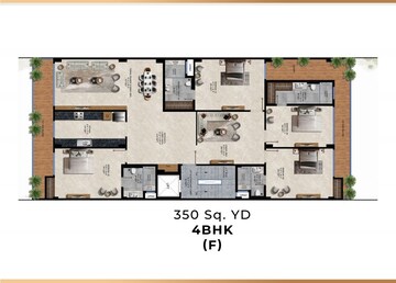 Floor Plan in 4 BHK Apartment at Sector 88a – for Sale