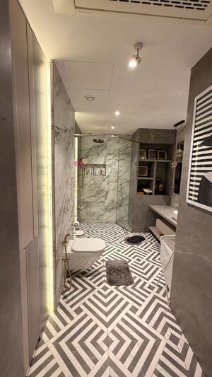 Bathroom in 3 BHK Apartment at Lodha The World Towers World One Tier 2, Worli – for Rent