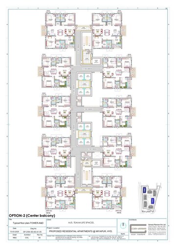 Floor Plan in 3 BHK Apartment at Team4 Aria, Miyapur – for Sale
