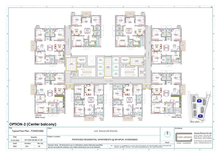 Floor Plan, team4-aria 3 Bedroom 1765 Sq.Ft. Apartment In Miyapur Hyderabad 9979057