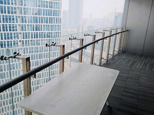 Balcony in 3 BHK Apartment at Lodha World Crest, Worli – for Rent