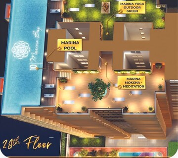 Furnished Amenities in 3 BHK Apartment at EV 10 Marina Bay, Vashi Sector 10a – for Sale